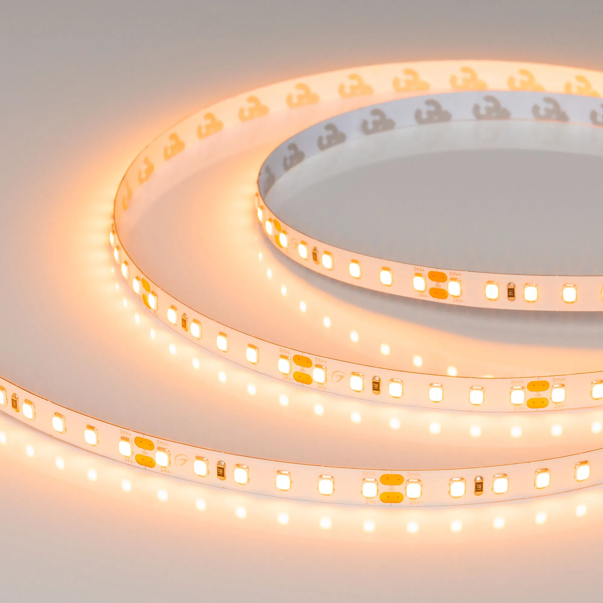 Лента UL-A120-8mm 24V Warm1900 (9.6 W/m, IP20, 5m) (Arlight, Открытый)